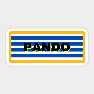 Pando City in Uruguay Flag Stripes Sticker